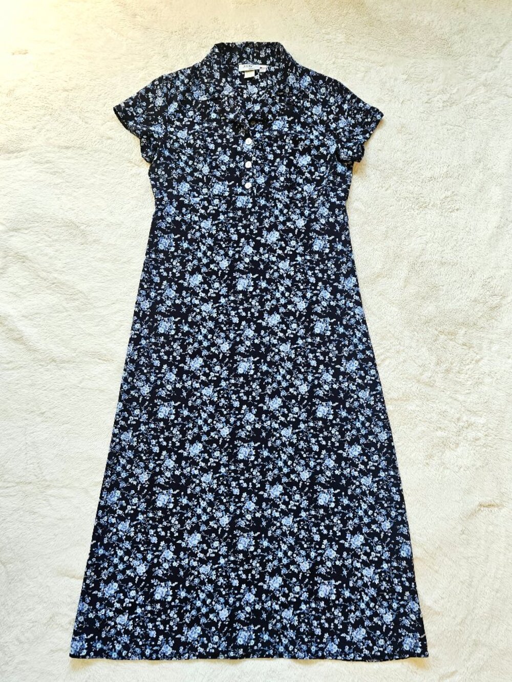 Jody of California VTG 90's Women's Floral Maxi Dress Short Sleeve Made In USA L